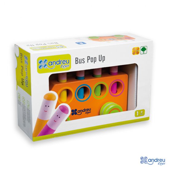 Дървена игра "Нагоре, надолу" - автобус