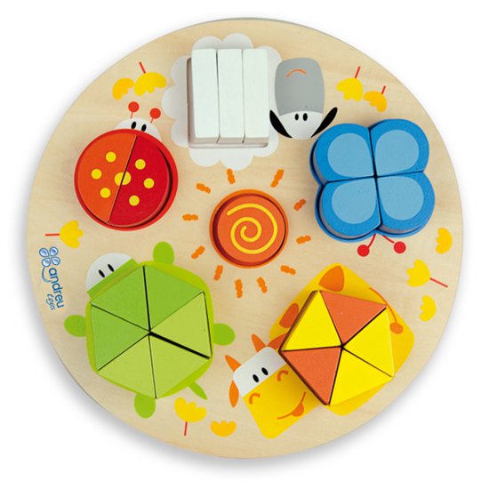 Дървен пъзел - цифри, форми и цветове