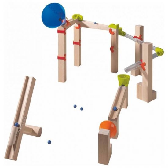 Дървена детска писта с топчета и катапулт, Развиваща система за детска игра