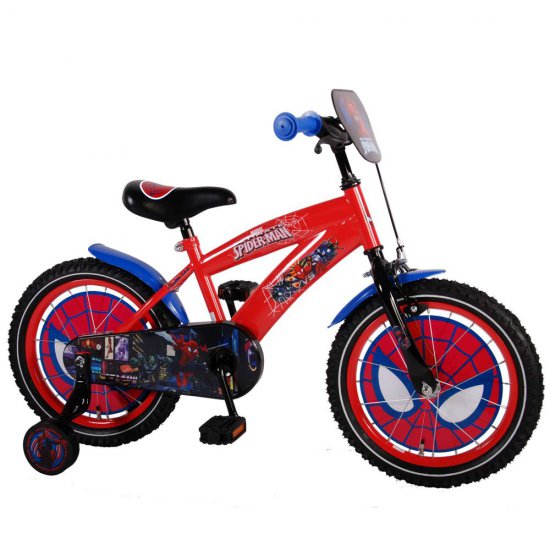Детски велосипед с помощни колела - Спайдърмен, 16 инча