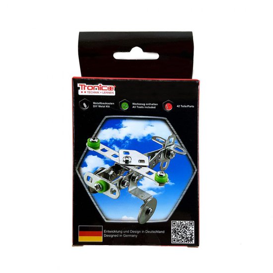 Метален конструктор, Самолет, 42 части, Silver Serie