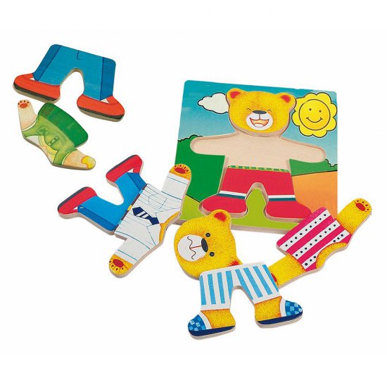 Детска дървена игра - Дрехите на татко Мечо