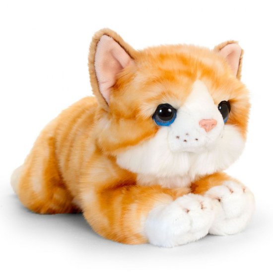 Плюшено легнало коте, 25 см