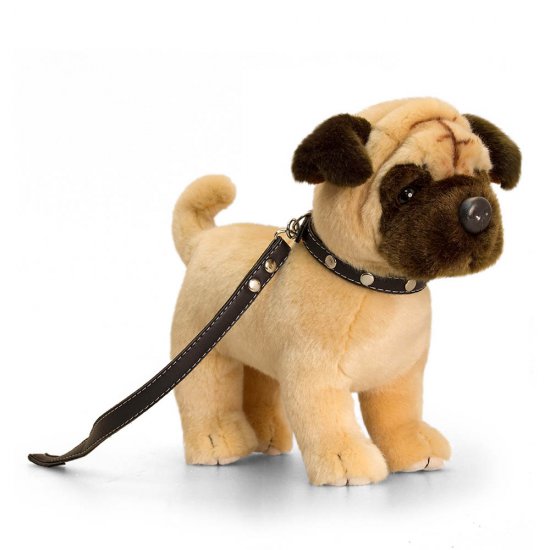 Плюшено куче, Мопс с каишка, 30 см