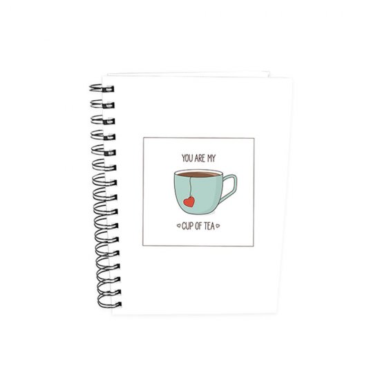Тетрадка със спирала и твърди корици, Cup of tea, А5, 100 листа