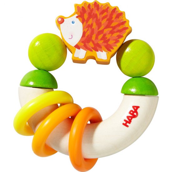 Дървена дрънкалка за бебе, Ежко