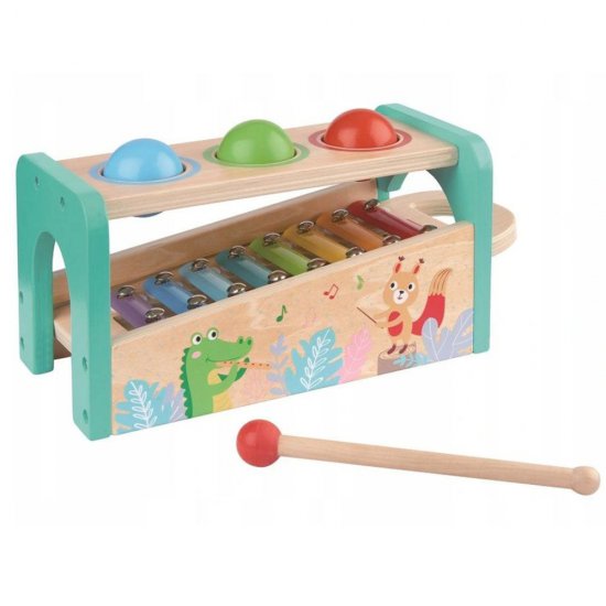 Музикален свят - бебешки ксилофон с чукче и топки