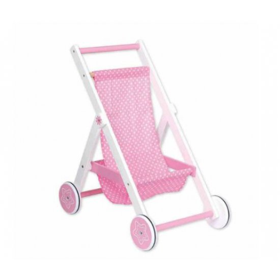 Дървена лятна количка за кукли Дървена лятна количка за кукли