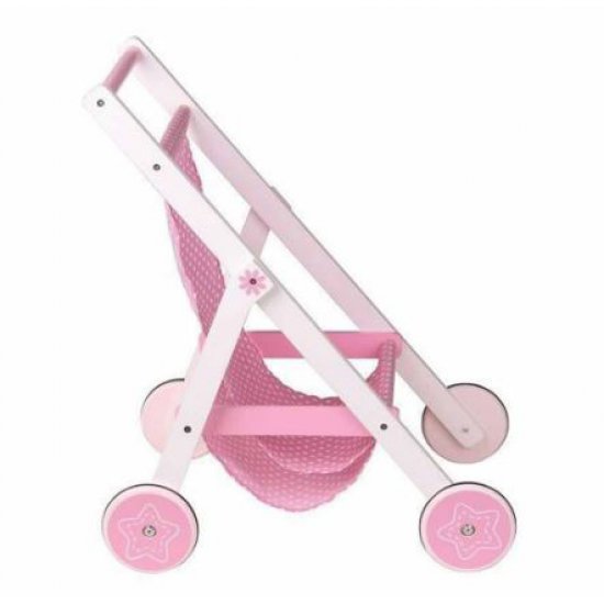 Дървена лятна количка за кукли Дървена лятна количка за кукли