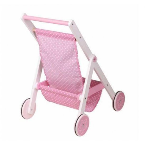 Дървена лятна количка за кукли Дървена лятна количка за кукли