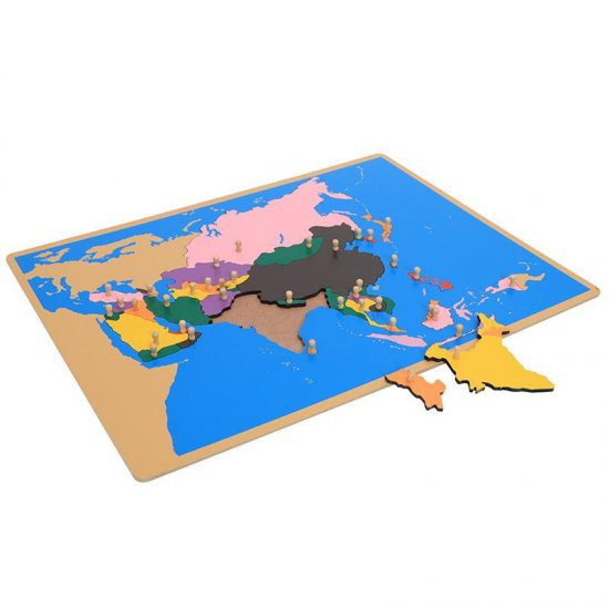 Малък пъзел, Карта на Азия - Монтесори материали