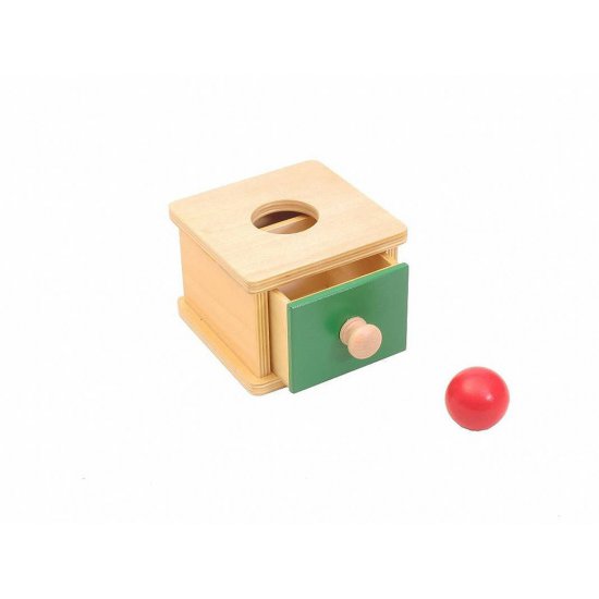 Дървена кутия с топка - Монтесори материали