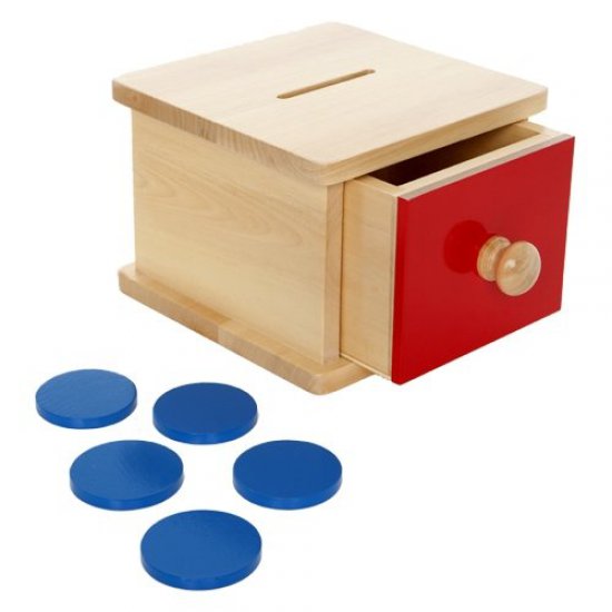Дървена кутия с жетони - Монтесори материали