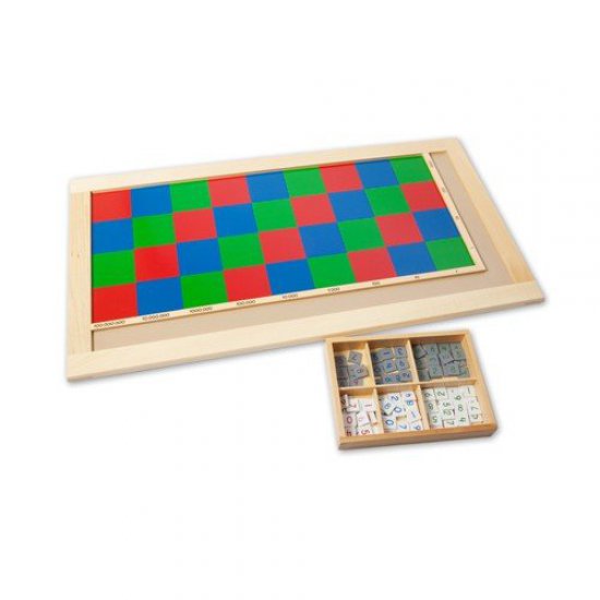 Правоъгълно шахматно табло за математически операции + Числови плочки - Монтесори материали