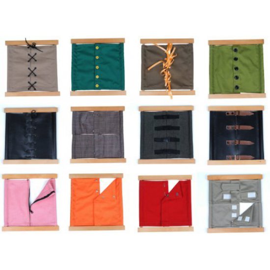 12 рамки за обличане със стойка  - Монтесори материали