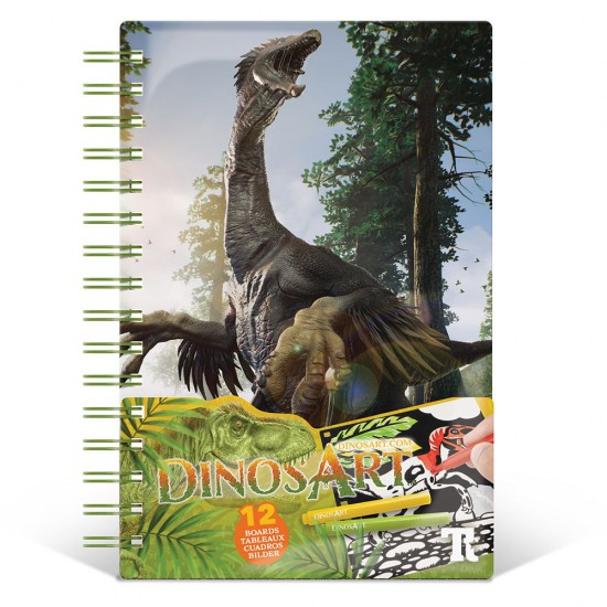 DinosArt, Творческа книга, рисуване с кадифе, Динозаври