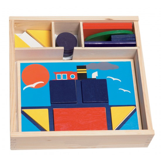 Дървена дидактическа игра с цветове