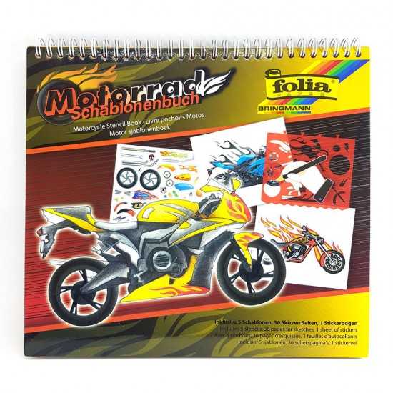 Книжка за рисуване със стикери и шаблони, Мотори