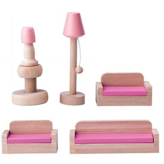 Дървена къща с обзавеждане и кукли - вила Вистерия