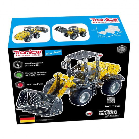 Mini Series, Метален конструктор, Колесен товарач Wacker Neuson WL95, 598 части, Tronico