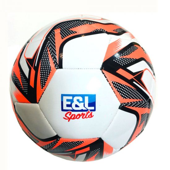 Футболна кожена топка, Champion, Бяла с оранжево Футболна кожена топка, Champion, Бяла с оранжево