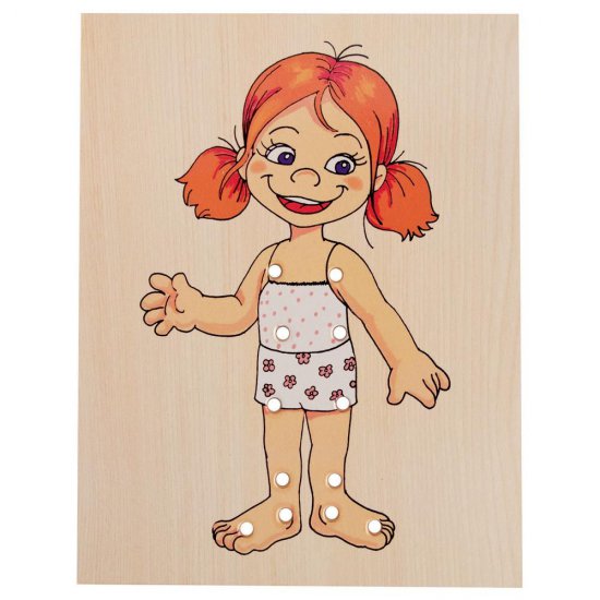 Дървена игра за нанизване - Дрехите на Люси