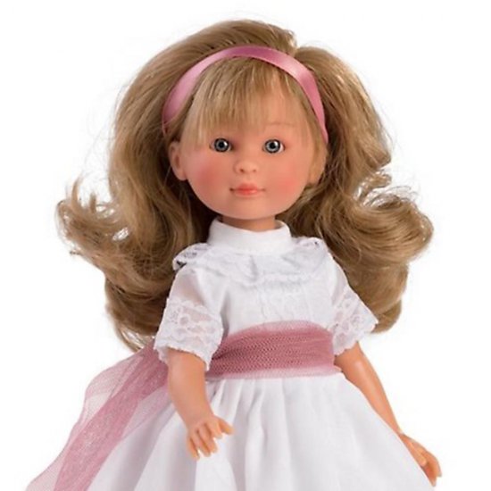 Кукла с официална бяла рокля, Силия, 30 см