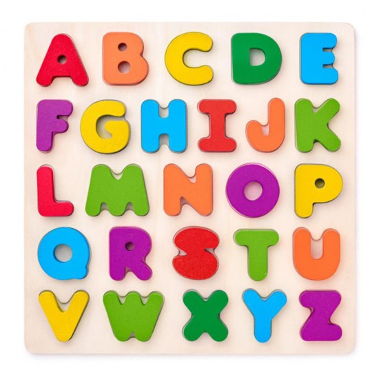 Дървен пъзел - английската азбука, главни букви