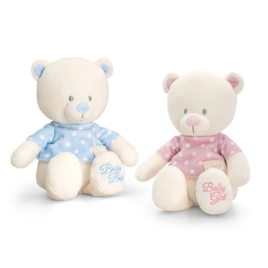 Бебешко плюшено мече с тениска, Синьо, 17 см