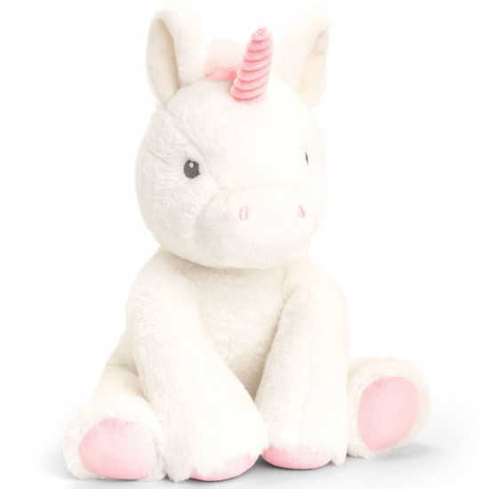 Keel Toys, Еднорог, Бебешка екологична играчка от серията Keeleco, 25 см.