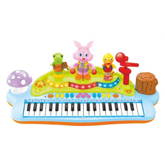 Пиано на стойка със столче и микрофон Пиано на стойка със столче и микрофон