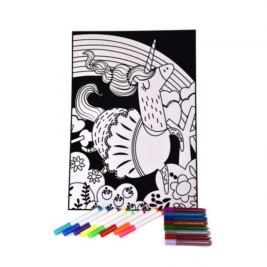 Tooky Toy, Комплект за оцветяване с кадифе, Еднорог