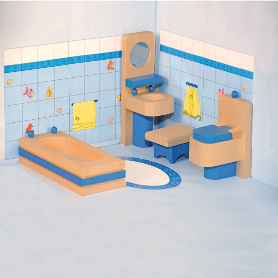 Дървена баня за кукли