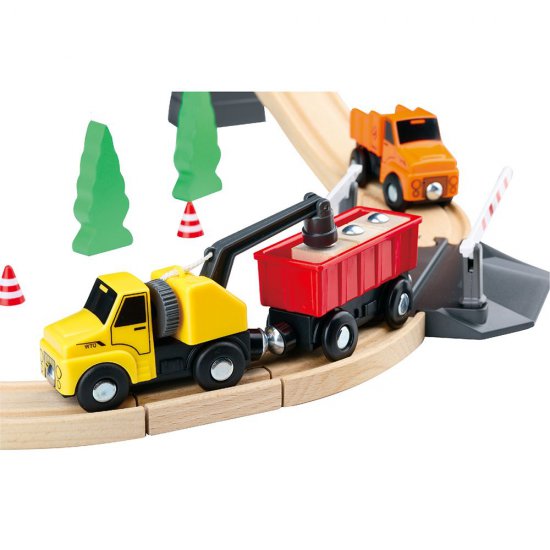 Tooky Toy, Дървена строителна площадка, с кран и релси