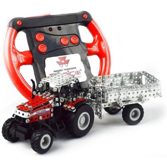 Метален конструктор, Трактор Massey Ferguson с ремарке и с дистанционно управление, 427 части