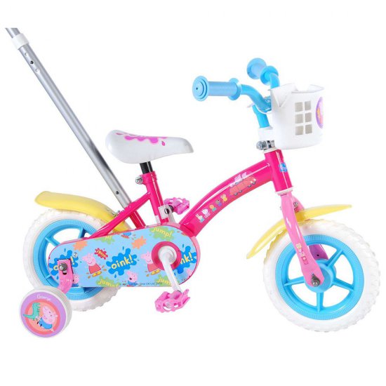Велосипед с родителски контрол и помощни колела, Peppa Pig, 10 инча