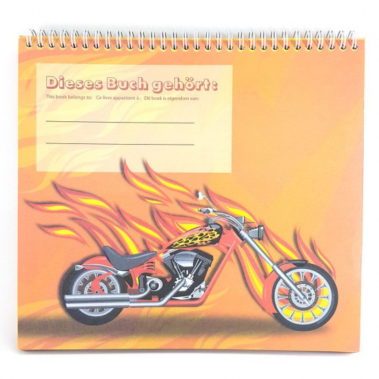 Книжка за рисуване със стикери и шаблони, Мотори