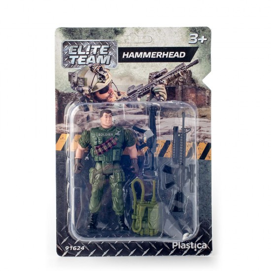 Фигурка на детски герой, Elite Team, Пластмасов войник, Hammerhead