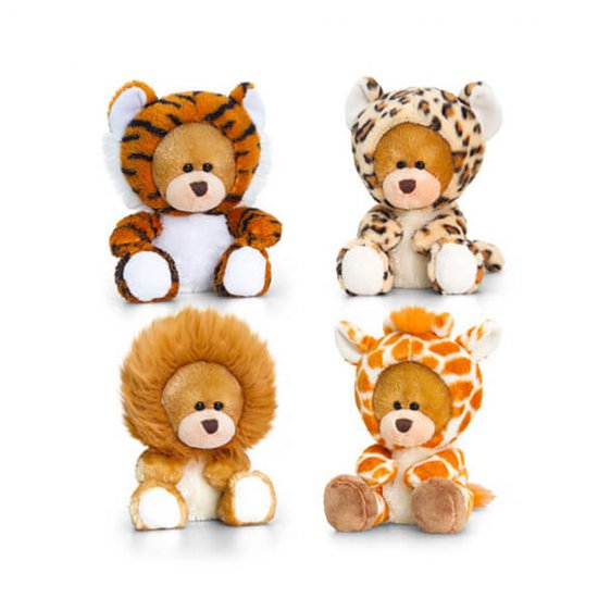 Плюшено мече с костюм на тигър, 14 см