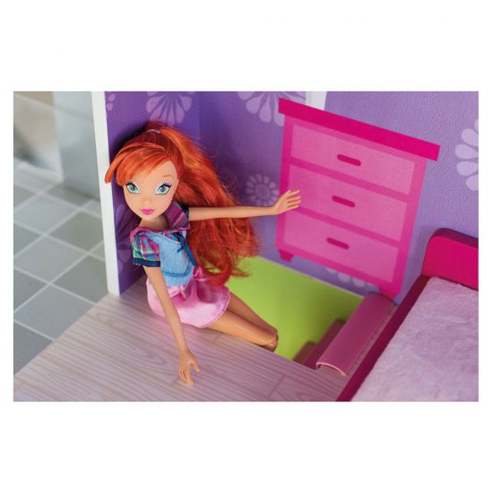 Голяма дървена къща за кукли с обзавеждане, Прованс