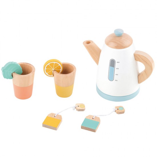 Lelin Toys, Дървен комплект за чай с кана