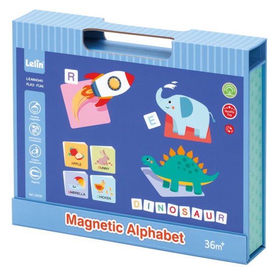 Lelin Toys, Магнитна книга-куфар, Букви, срички и думи на английски език