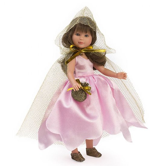 Кукла Силия, фея с розова рокля и златно наметало, 30 см