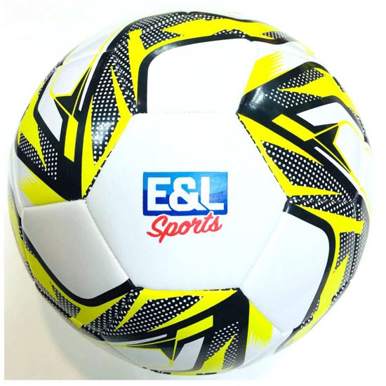 Футболна кожена топка, Champion, Бяла с жълто Футболна кожена топка, Champion, Бяла с жълто