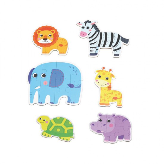 6 прогресивни пъзела, Животните от джунглата, 33 части