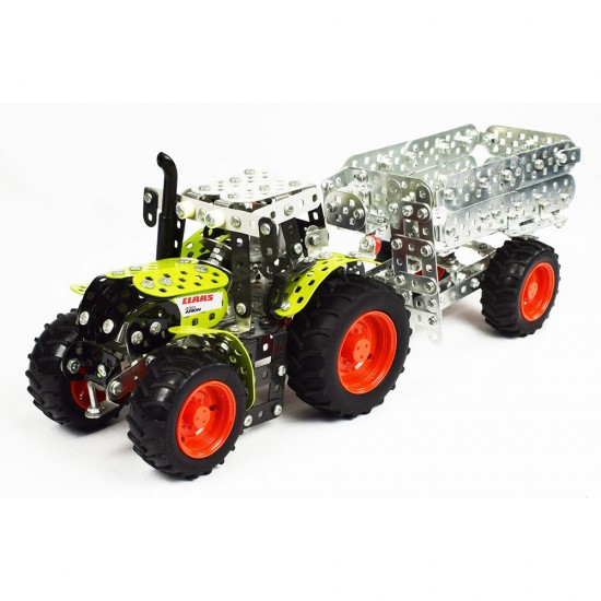 Mini Series, Метален конструктор Трактор Claas Arion 430 с ремарке, 700 части, Tronico