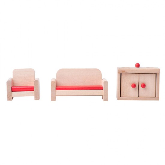 Къща за кукли, малка, с аксесоари