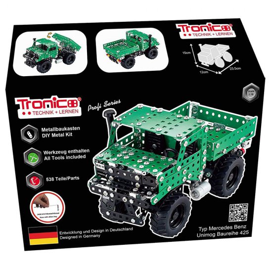 Метален конструктор, Камион Mercedes Benz Unimog, 538 части