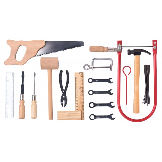 Woodyland, Комплект с инструменти за малки майстори с дървен куфар