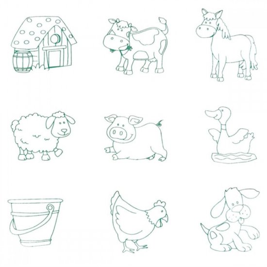 Дървен пъзел с печати "Животните във фермата"